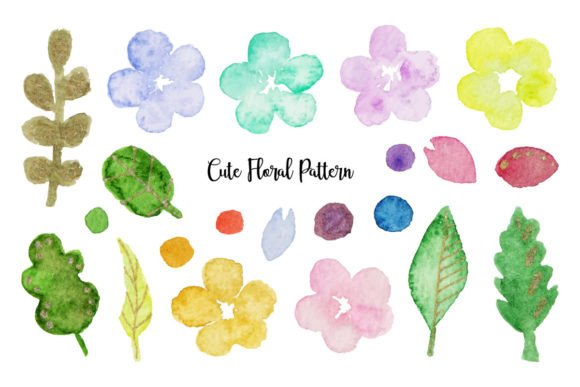 Aesthetic Cute Flower Pattern Watercolor for Branding & Marketing
