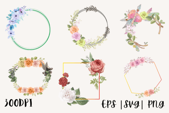 Enhancing Visual Storytelling with Decorative Watercolor Floral Frames Set