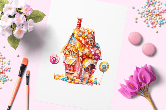h1Watercolor Candy House 14 – A Playful Illustration for Creative Sellers/h1