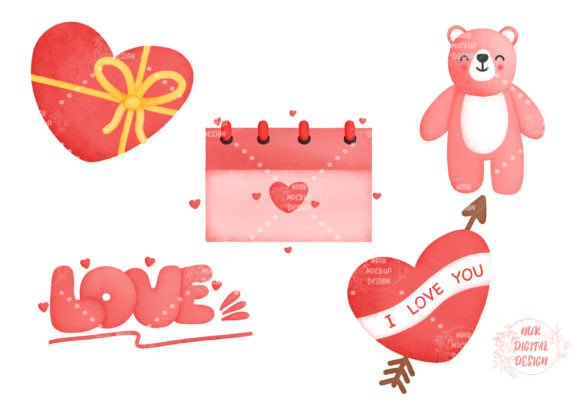 Valentine Watercolor Cliparts Vol.3: Elegant Illustrations for Heartfelt Branding