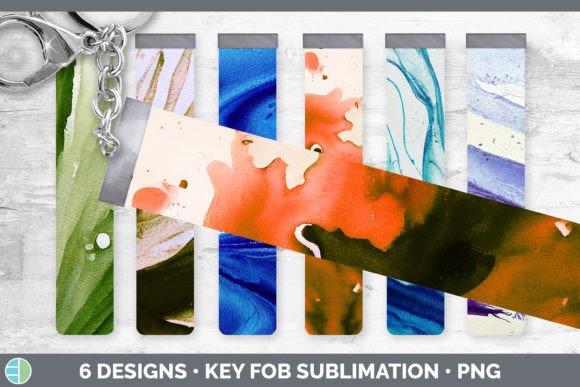Watercolor Background Key Fob Wristlet Illustrations for Blog Designers