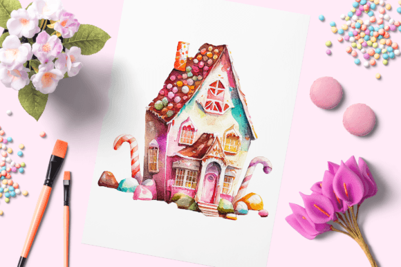 Watercolor Candy House 10
