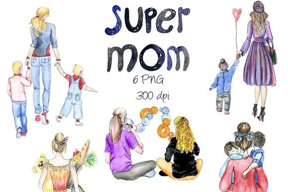 Watercolor Clipart Super Mom: A Niche Illustration for Digital Sellers and Creative Businesses