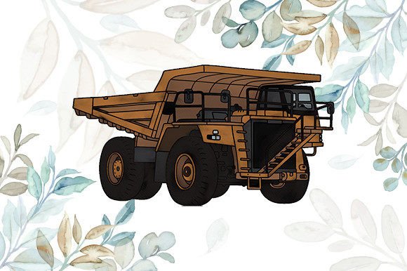 Watercolor Haul Truck Illustrations for Creative Sellers