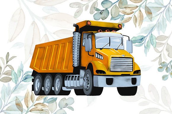 Watercolor Heavy Truck Illustrations for Content Publishers