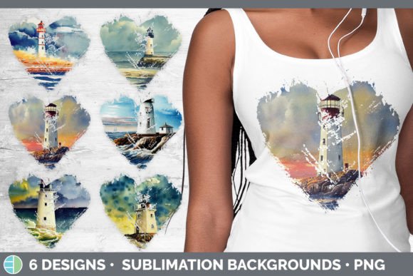 Watercolor Lighthouse Heart Distressed C: A Designer’s Take on This Expressive Illustration