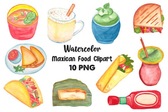 Watercolor Mexican Food Clipart for Crafting: Festive Illustrations That Sell