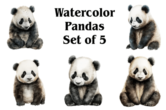 Watercolor Pandas: A Versatile Illustration Set for Crafters & Handmade Sellers