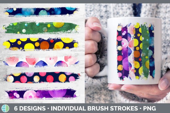 Watercolor Polka Dots Brush Strokes PNG for Illustrations and Editorial Design