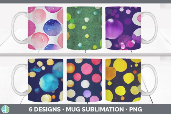 Watercolor Polka Dots Mug Sublimation: A Fresh Illustration for Branding & Content