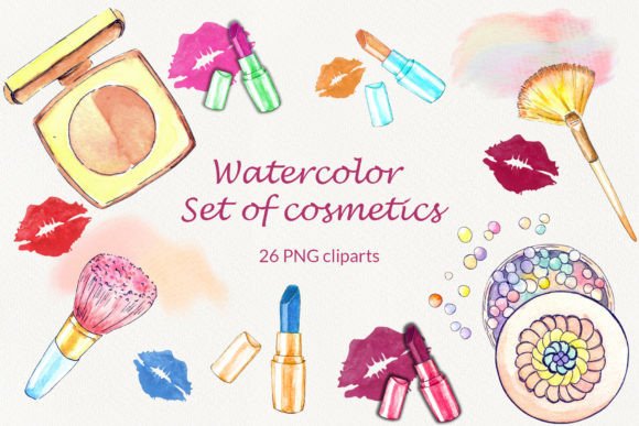 Watercolor Set of Cosmetics: A Fresh Illustration Kit for Brand Storytelling