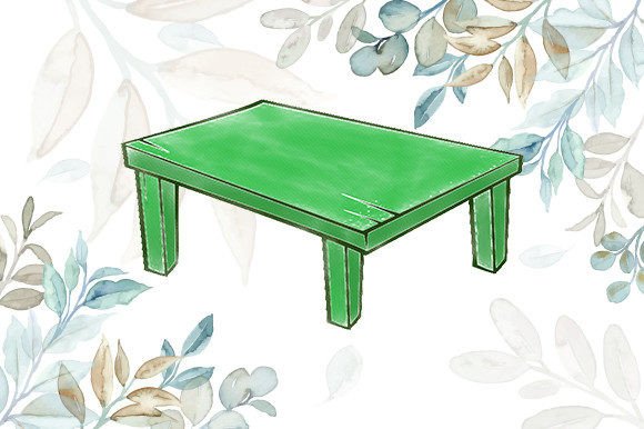 Watercolor Table Illustrations: A Fresh Design Asset for Creative Branding