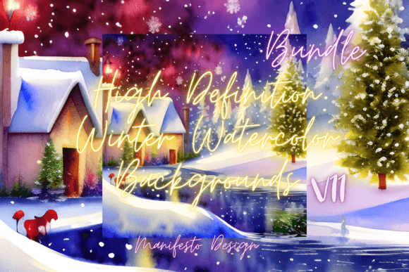 Winter Watercolor Background V11 – A Cozy Illustration for Holiday Digital Products