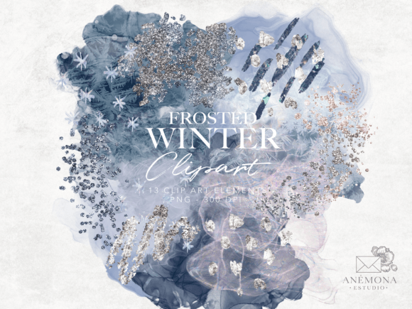 Winter Watercolor Clipart Smudges: A Fresh Illustrations Touch for Bloggers and Publishers